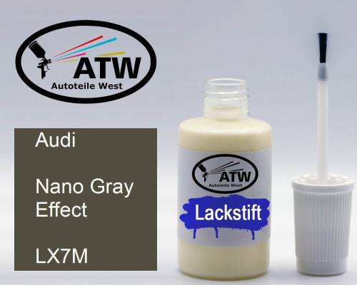 Audi, Nano Gray Effect, LX7M: 20ml Lackstift, von ATW Autoteile West.